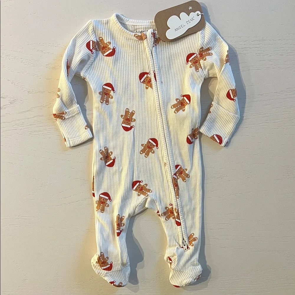 Angel Dear Santa Gingerbread Footie 0-3 3-6 6-9 months